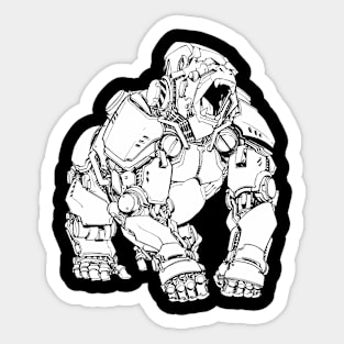 RoboGorilla (white shape) Sticker